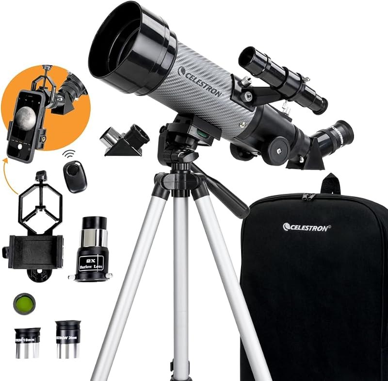 Celestron Travel Scope 70mm DX Refractor Telescope Kit with Backpack — Rocket Launch Telescope for rocket launch