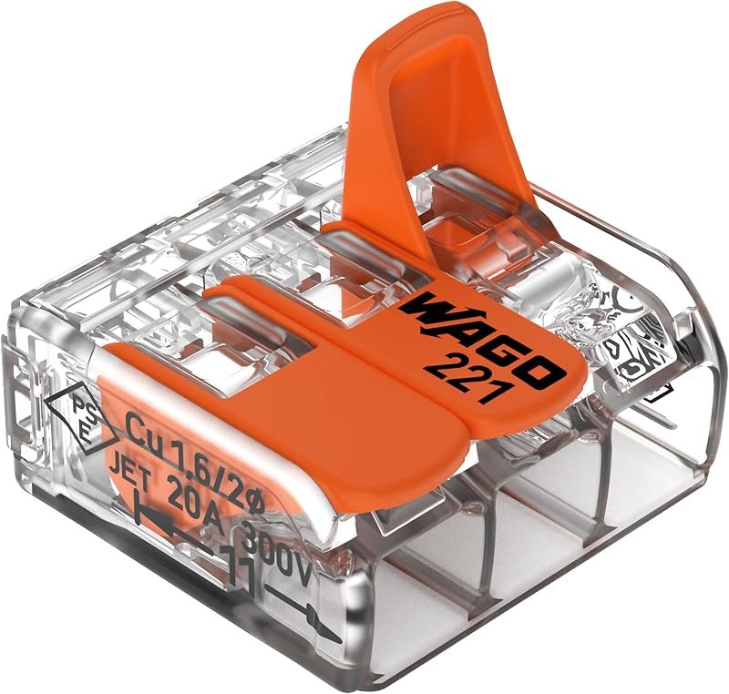 WAGO 221-413 Lever-Nuts 3 Conductor Plastic Compact Splicing Connectors Qty 50 — electrical wire nuts for electrical