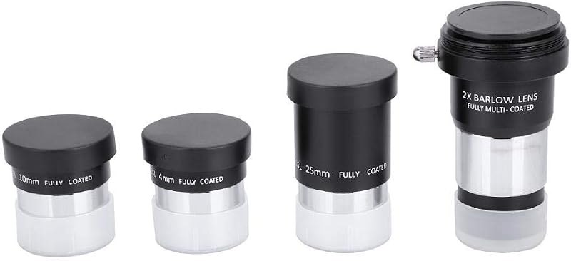Astronomical Telescope Set Telescope Accessory Kit,Professional 1.25 inch Plossl Telescope Eyepiece Set 4/10/25mm + 2X