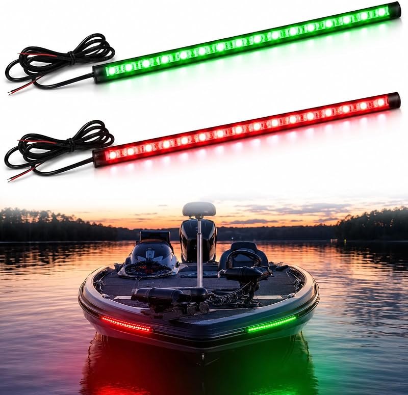 Navigation Lights For Boats Led, Boat Red and Green Bow Lights, Boat Night Fishing Lights, Deck Lights, IP67