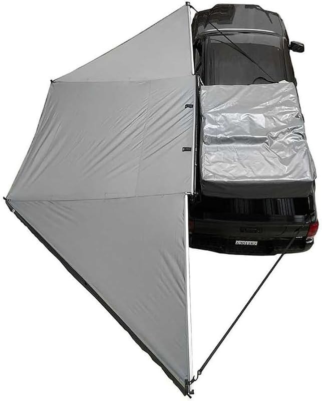 OVS Nomadic 180 Awning - Dark Gray with Black Travel Cover - Universal — overlanding offroad awning for overlanding