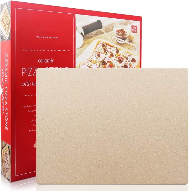 Pizza Stone, Engineered Tuff Cordierite Durable, Heavy Duty Ceramic, Baking Stone, Pizza Pan, Perfect for Oven, BBQ