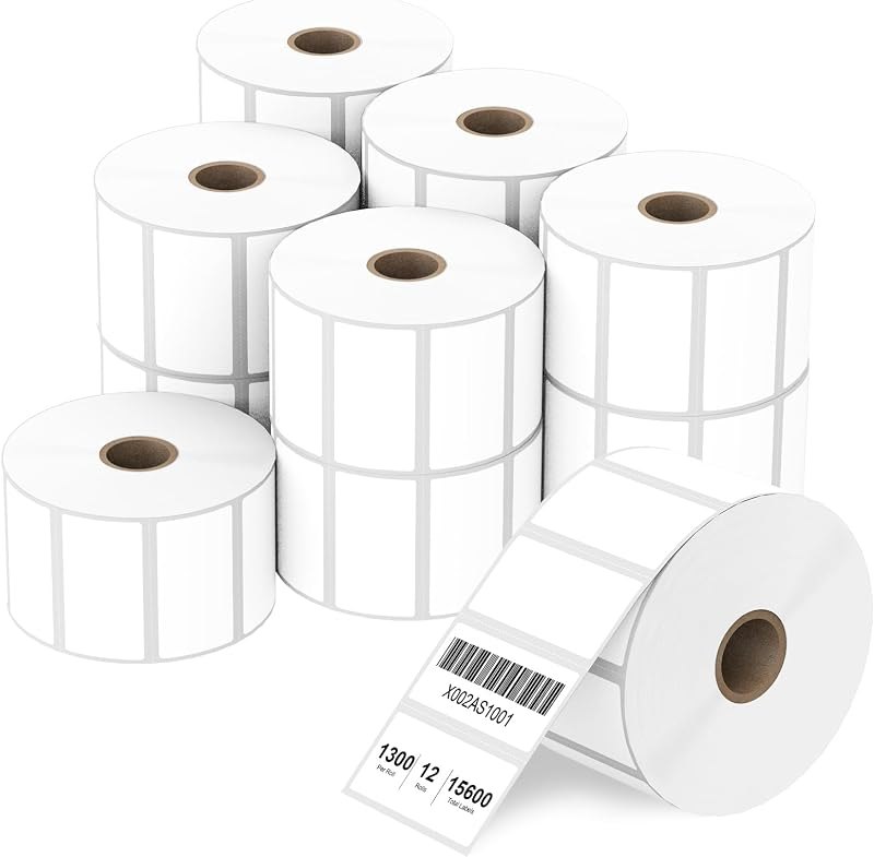 2" x 1" Direct Thermal Label, Paper for Barcodes Postage Address Perforated & Compatible with Rollo, Zebra, Munbyn