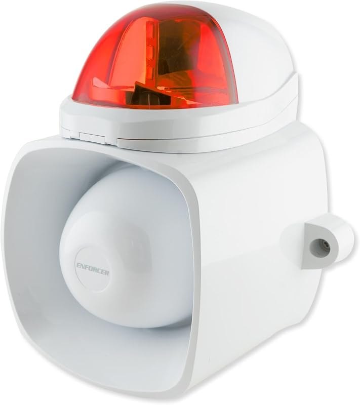 Seco-Larm SH-816S-SQ/R Enforcer Siren/Strobe with Audio Input, Red — Seismic Alert Siren for seismic alert siren