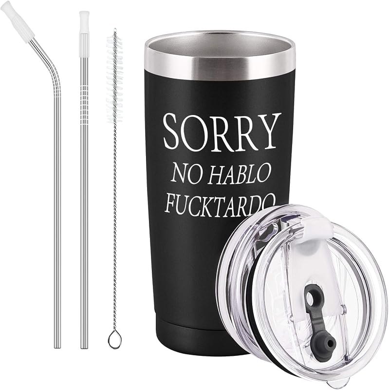 GINGPROUS Sorry No Hablo Fuctardo Travel Tumbler Funny Birthday Christmas Gifts for Friends Dad Mom Sister Brother