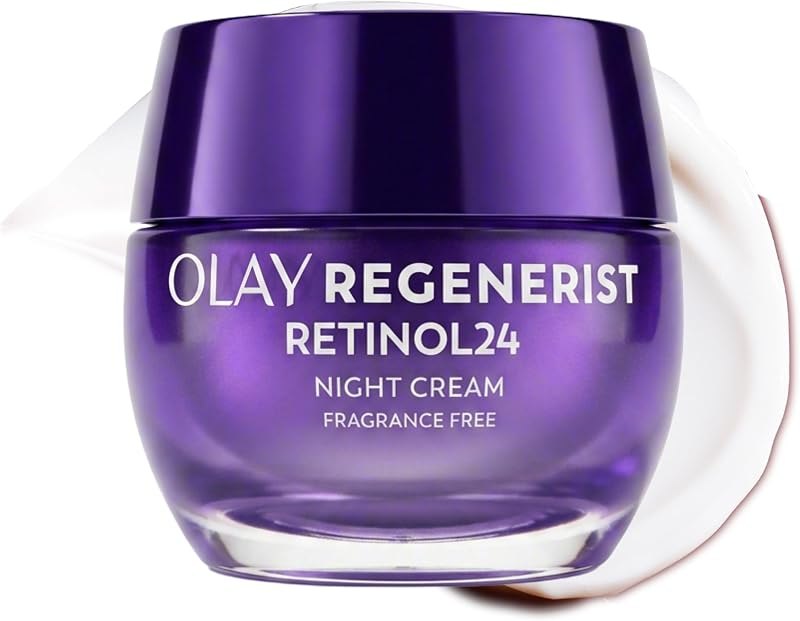 Olay Retinol Night Cream for Women, Anti-Aging Face Moisturizer, Fragrance-Free, Non Greasy - Anti-Wrinkle, Smooth