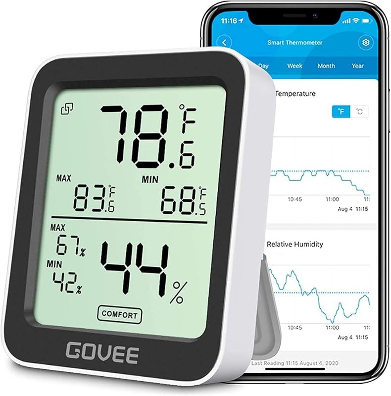 Indoor Hygrometer Thermometer H5075 with Bluetooth App Control — Govee weather station for govee weather station