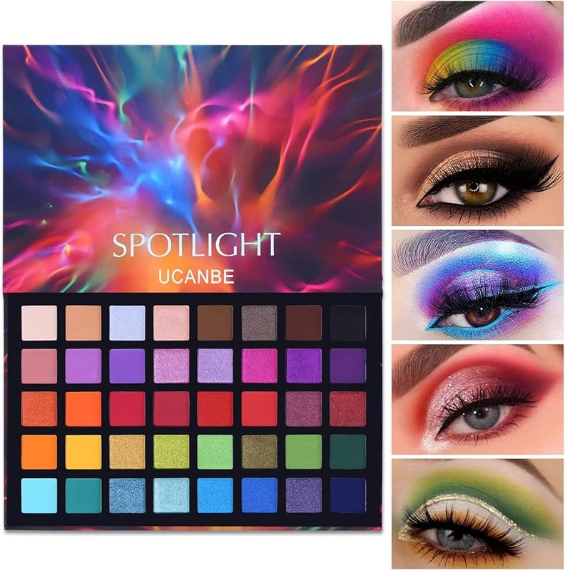 UCANBE Spotlight Eyeshadow Palette Professional 40 Color Eye Shadow Matte Shimmer Makeup Pallet Highly Pigmented