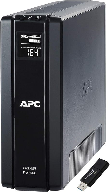 UPS Battery Backup Surge Protector with AVR, 1500VA, APC Back-UPS Pro (BR1500G) Bundle Including 16GB DataTraveler —