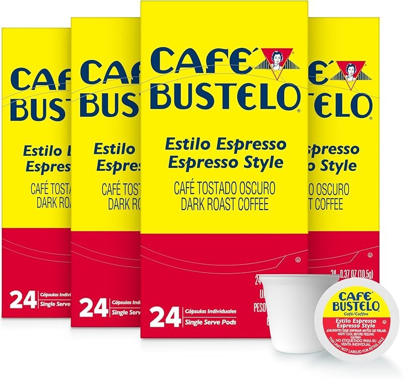 Café Bustelo Espresso Style Dark Roast Single Serve Coffee Pods, 96 Count — best french press coffee maker for french