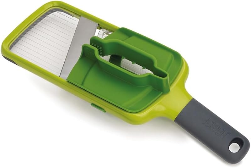 Joseph Joseph Multi-Grip Hand-held Kitchen Mandoline, Fruit and Vegetable Slicer with Food Grip and Adjustable Blades