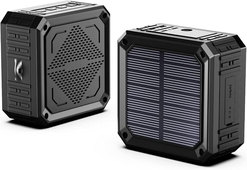 Solar Speaker Portable IPX6 Waterproof Bluetooth Speakers 15 Hours of Playtime Rich Stereo Bass Shockproof Dustproof