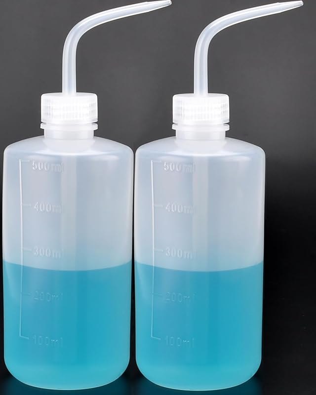 Valchoose 500ml White Squeeze Wash Bottles, Angled Nozzle, 2 Pack — resin wash bottle for resin wash bottle