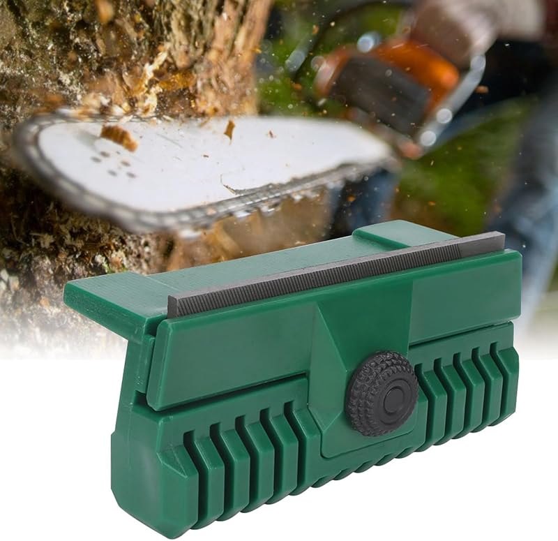 Chainsaw Guide Bar Rail Dressers Tool, Chainsaw Sharpener Jig with Solid Guide Rail Table and 2 Polishing Sheets