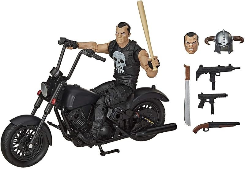 Hasbro Marvel Legends Series 6-inch Collectible Action Figure The Punisher Toy and Motorcycle, Premium Design and 7