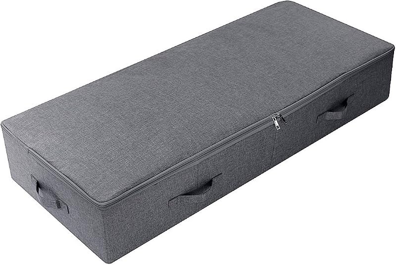 39.4" Bedroom Underbed Storage Boxes with Lid for Wedding Dress,Black Gray — under bed storage bins for under bed