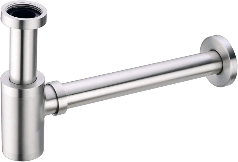 BESTILL Bottle P Trap Drain Kit for Bathroom Basin Sink, Brushed Nickel — plumbing p trap for plumbing trap