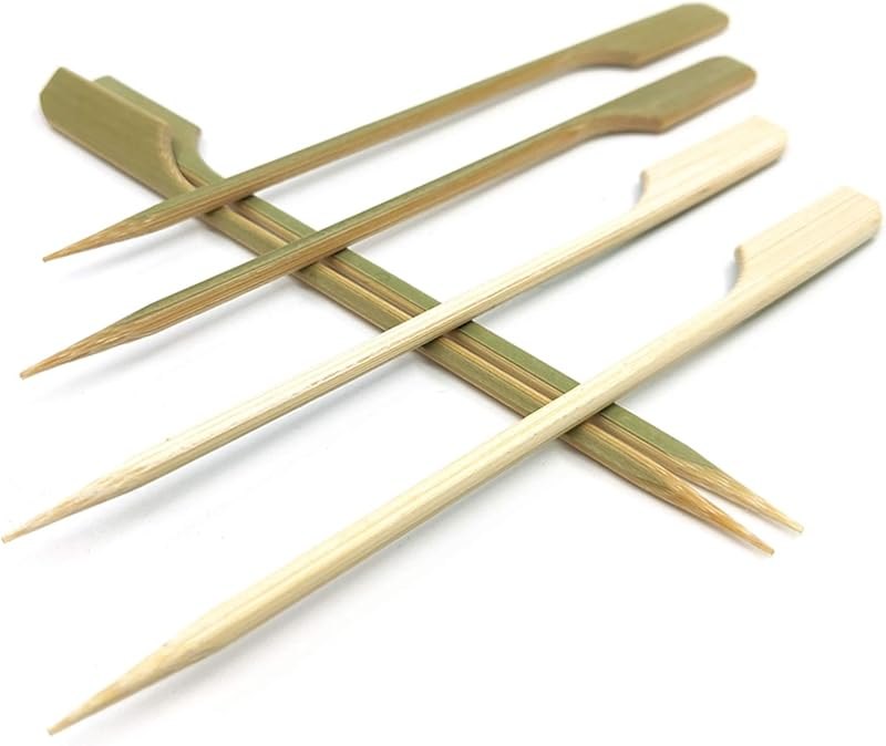 HOPELF 7 inch Bamboo Paddle Picks Skewers for Cocktail,Fruit Kabobs,BBQ,Kitchen,Grilling,Barbeque Snacks.Wood pick