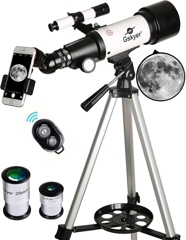 Gskyer Telescope, 70mm Aperture 400mm AZ Mount Astronomical Refracting Telescope for Kids Beginners - Travel Telescope