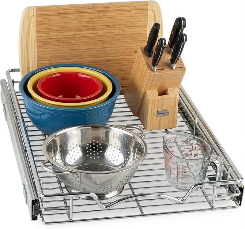 HOLDN’ STORAGE Heavy-Duty Pull Out Cabinet Organizer, 14”W x 21”D — under sink pull out for under sink pull out