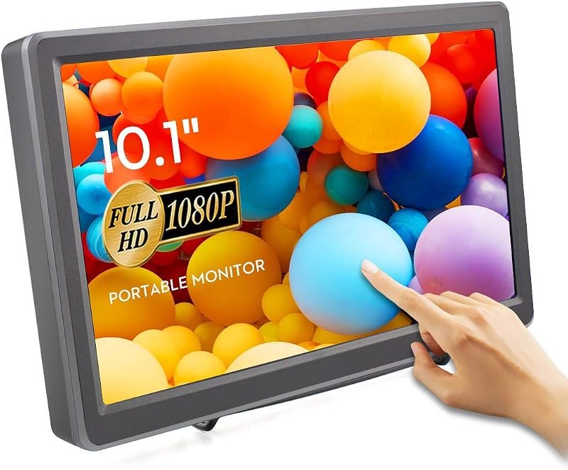 ELECROW 10.1 Inch Portable Monitor - IPS Capacitive Touchscreen Monitor with HD VGA Port,1920x1080P LCD Display