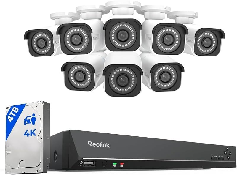 16CH 4K Security Bullet Camera System with 4TB HDD RLK16-800B8 — best cameras ring camera for cameras ring camera