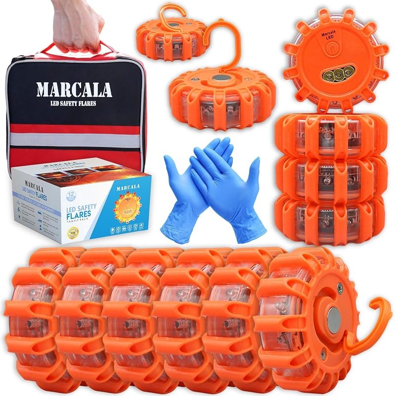 Marcala 12-Pack Emergency Flares for Vehicles — best Emergency Roadside Kit for emergency roadside kit
