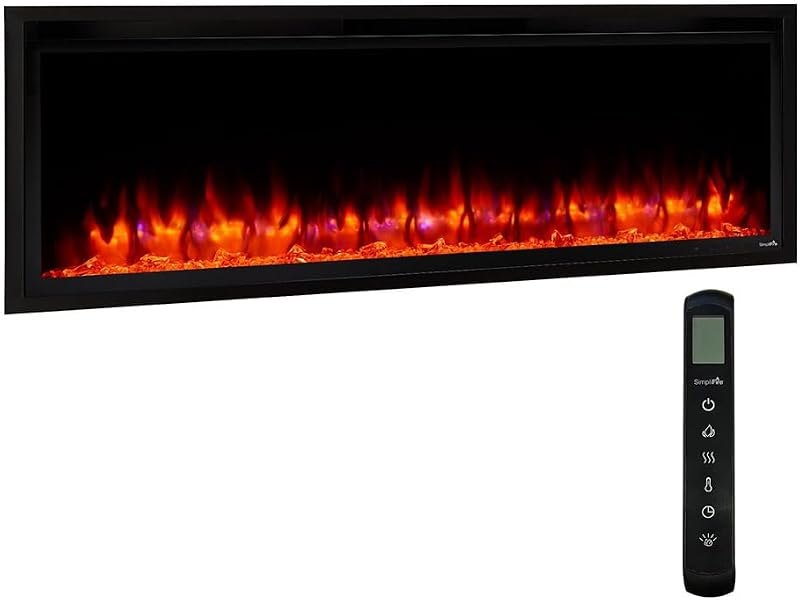 SimpliFire 50-Inch Allusion Platinum Linear Electric Fireplace (SF-ALLP50-BK) — electric fireplace insert for electric
