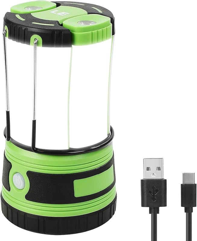 Lepro LED Camping Lantern Rechargeable or Battery Powered, 1000lm Camping Light with Detachable Flashlights Combo, 4