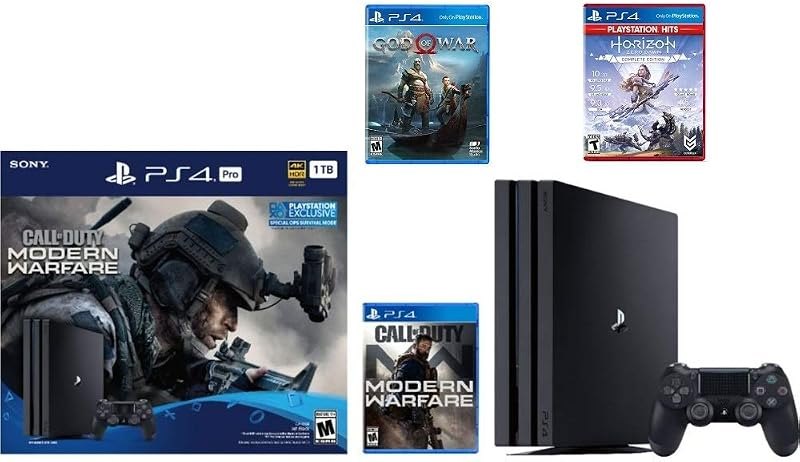 Newest Sony PlayStation 4 Pro 1TB Console Call of Duty: Modern Warfare Bundle W /Game :Horizon Zero Dawn Complete