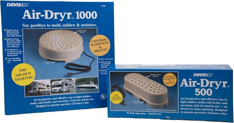 Davis Air-Dryr 500 & 1000 2 Pack Bundle - Quiet Room Dehumidifier for Moisture Problems and Wet Air Solution -