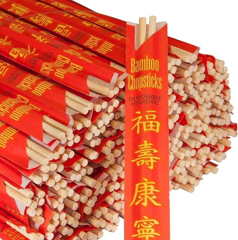 KONSIDEN Premium Disposable Bamboo Chopsticks Sleeved and Separated (Bag of 100 Pair) — kitchen Japanese Chopsticks