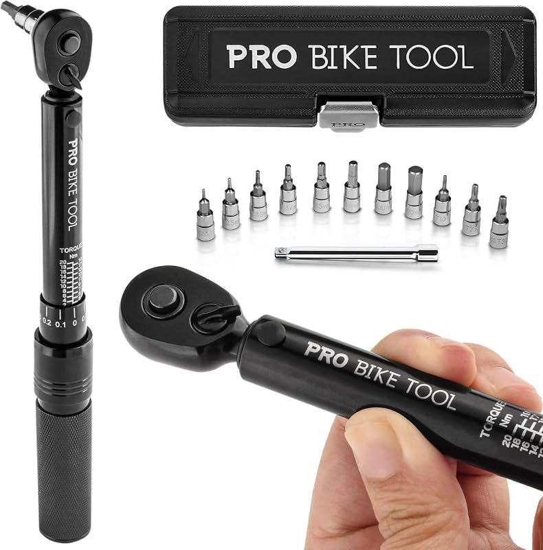PRO BIKE TOOL Bike Torque Wrench Set - 1/4 Inch Drive, 2.2-16.9 Nm — best hex wrench bike for hex wrench bike