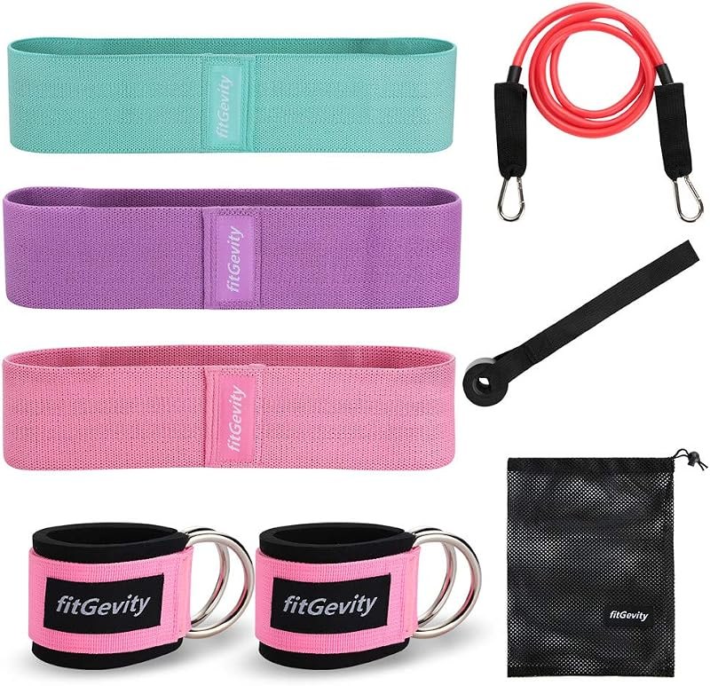 Resistance Bands Exercise Bands for Legs and Butt,Fabric Non Slip Hip Fitness Booty Workout Bands, Set of 8 Resistance