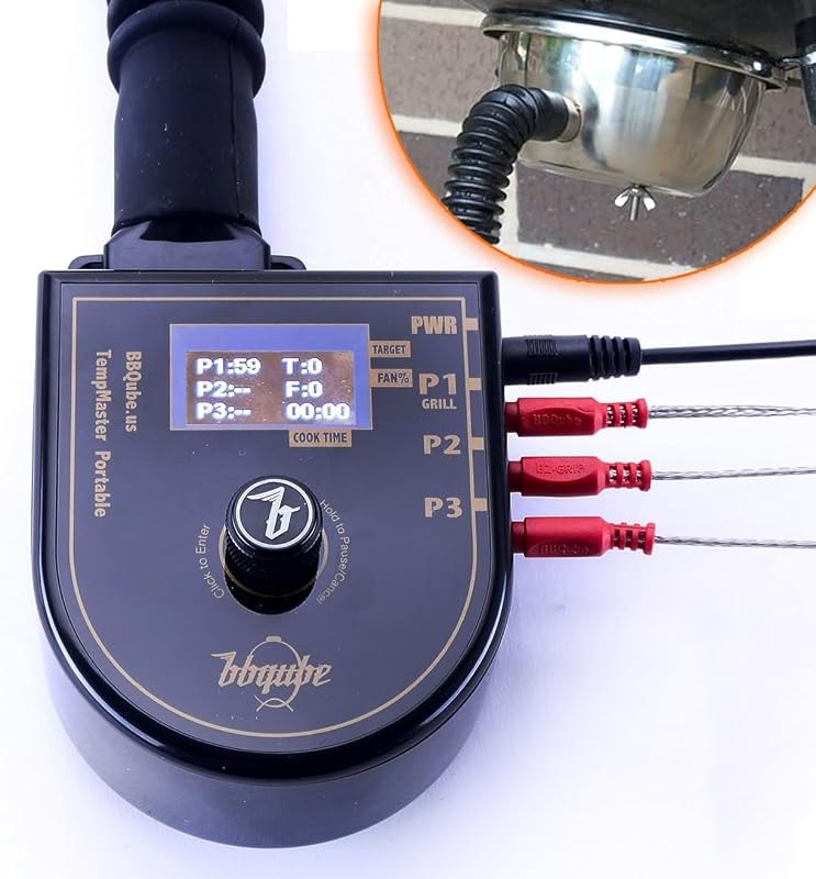 TempMaster Wireless BBQ Temperature Controller Set n Forget Automatic Fan For Weber Grills Free Stainless Vent Adapter