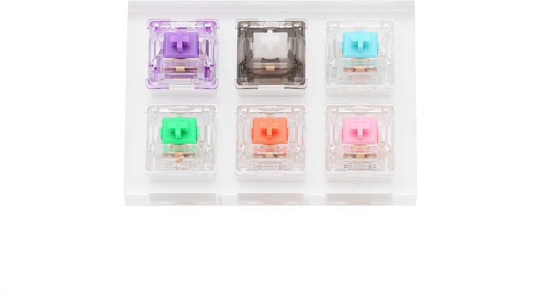 KPREPUBLIC 6 Switch switches Tester with Acrylic Base Blank keycaps for Mechanical Keyboard everglide Purple Cyan Oreo