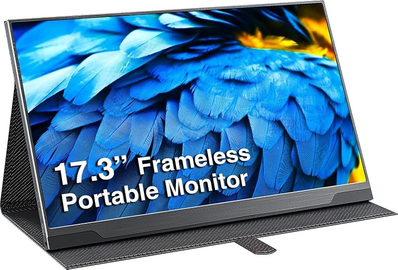 cocopar Portable Monitor 17.3 Inch 1080P FHD 60Hz 100% sRGB Travel Monitor with Speaker HDMI USB-C Second Screen for