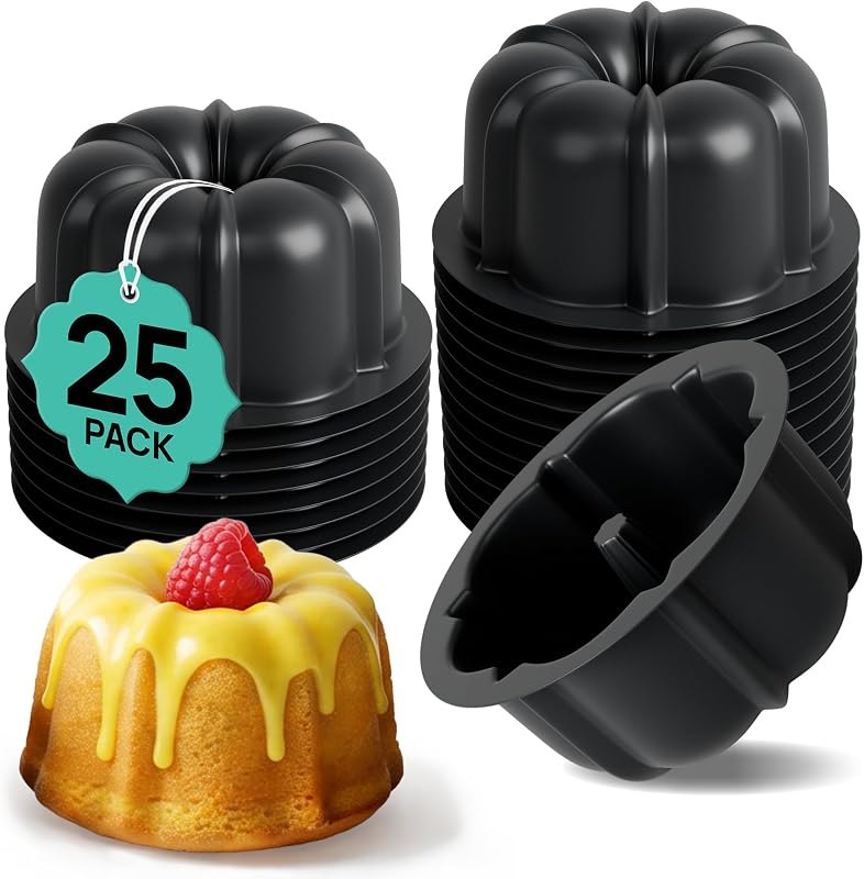 Mini Cake Pan Silicone Baking Mold, Reusable Bakeable Silicone Molds for Jello and Desserts, Non-Stick BPA-Free