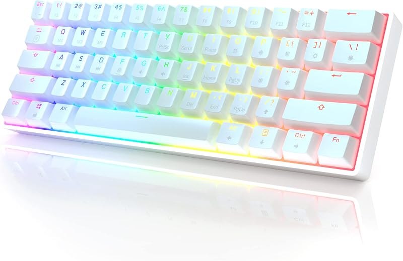HK GAMING GK61 Mechanical Gaming Keyboard - 61 Keys Multi Color RGB Illuminated LED Backlit Wired Programmable for