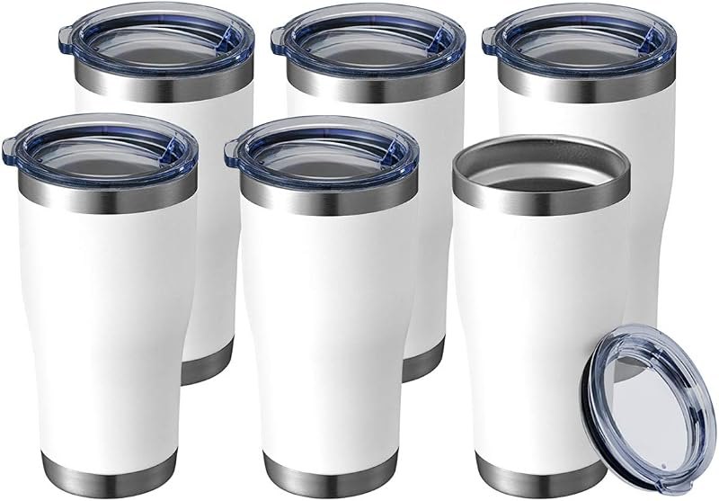 HASLE OUTFITTERS 20 oz Tumbler Bulk, Stainless Steel Tumblers with Lid, Vacuum Insulated Tumbler, Double Wall Powder