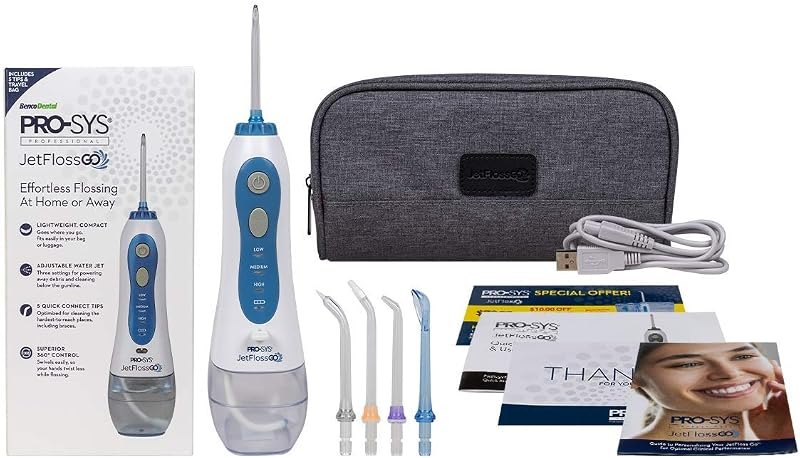 JetFloss GO Cordless Water Flosser Rechargeable Portable Dental Oral Irrigator - 3 Modes, Waterproof- Perfect for