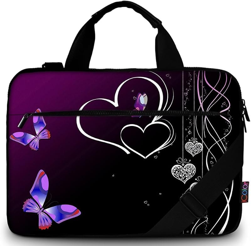 icolor 14.5 15 15.6 Inches Canvas Laptop Shoulder Bag Case,Messenger Bag Sleeve Pouch,Travel Briefcase,Computer