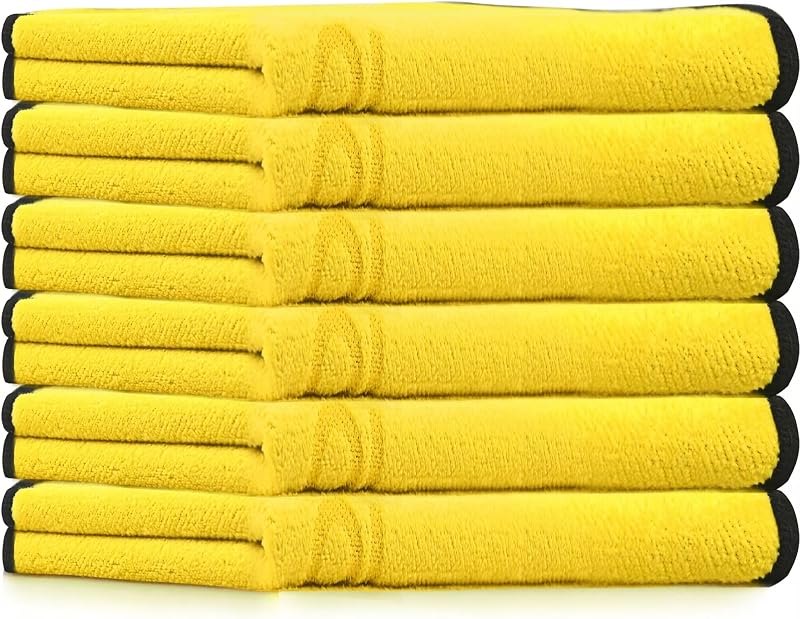 Solid Multipurpose Plush Microfiber Cleaning Cloth Towel for Household, Car Washing, Drying & Auto Detailing - 11" x