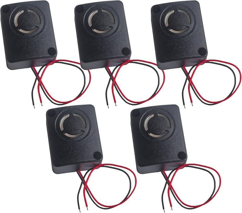 12V DC Black Mini Piezo Alarm Siren 110dB Insurance Safes Anti-Theft Alarm High-Decibel Buzzer for Car(Pack of 5) —