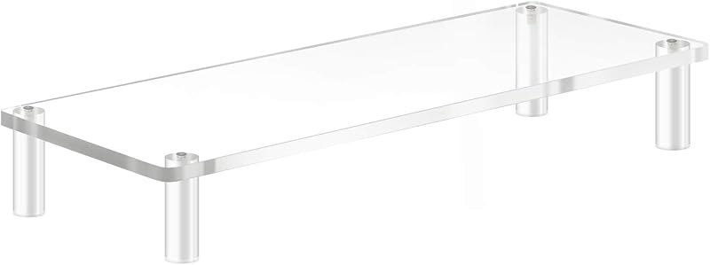 YestBuy 20x7.5 Acrylic Monitor Stand Riser, Clear Computer Stand for Laptop, iMac, Pc, Printer, Desktop Ergonomic,Desk