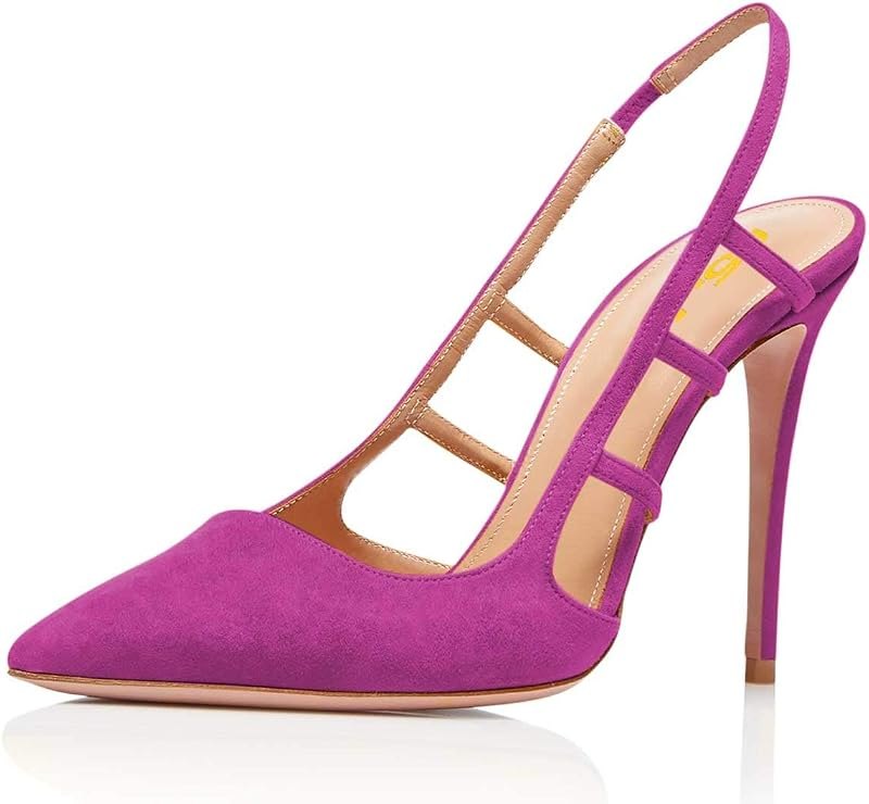 Women Pointy Toe Cutout Slip On Pumps Stilettos High Heel Slingback Gladiator Evening Office Lady Dress Shoes Size
