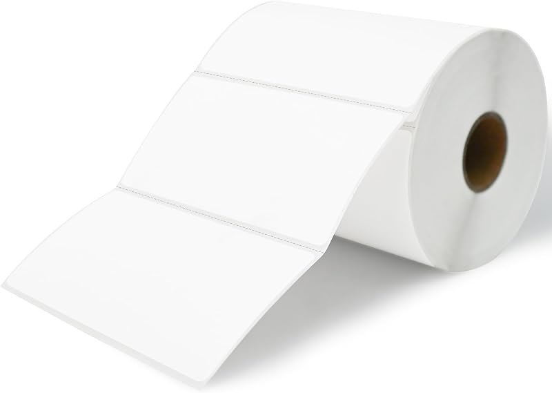 Essential 4"X2" Direct Thermal Barcode Labels, Shipping Labels, 750 Labels of Roll, Compatible with Zebra Printers (1
