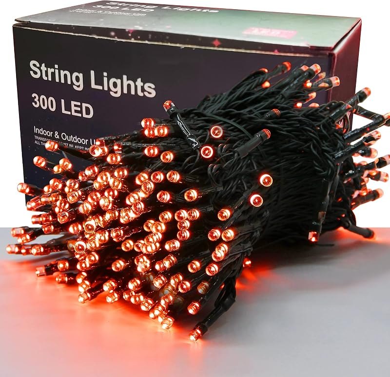300 LED Halloween Lights, 98.5FT Halloween String Lights with 8 Lighting Modes, Waterproof & Connectable Mini Light