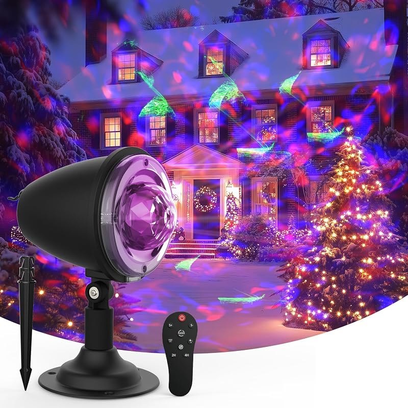 Christmas Halloween Projector Lights Outdoor,Holiday Projector Lights with Remote and Timer,10 Colors Aurora & Ocean