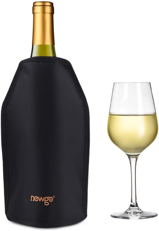 NEWGO Wine Cooler Sleeve, Standard Size Bottles, Black — new champagne cooler for new champagne cooler